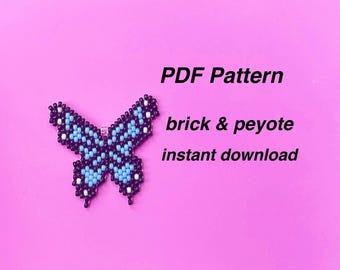 bead pattern, Butterfly bead Pattern , Peyote bead pattern , monarch bead pattern, moth bead pattern