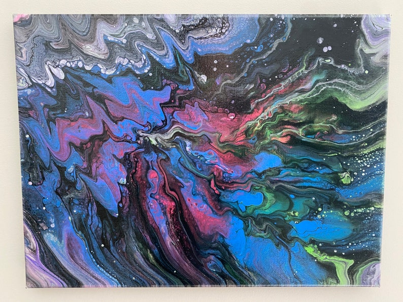 16 x 12 handmade acrylic flow painting
