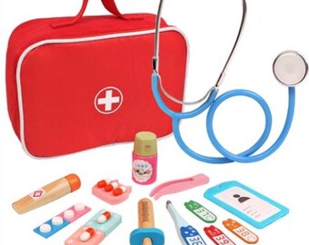 wooden medical kit