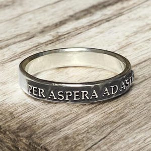 Womens per Aspera Ad Astra Ring - Through Hardships to the Stars ...