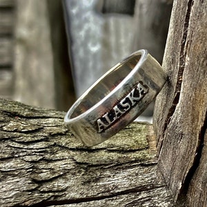 Alaska State Ring: Handcrafted Sterling Silver Jewelry, Made in Montana
