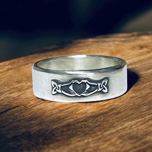 Fenian Claddagh Sterling Silver Ring: Irish Friendship Wedding Band