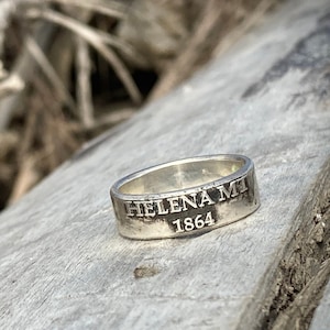 Helena Montana Sterling Silver Ring: State Capital Jewelry Gift