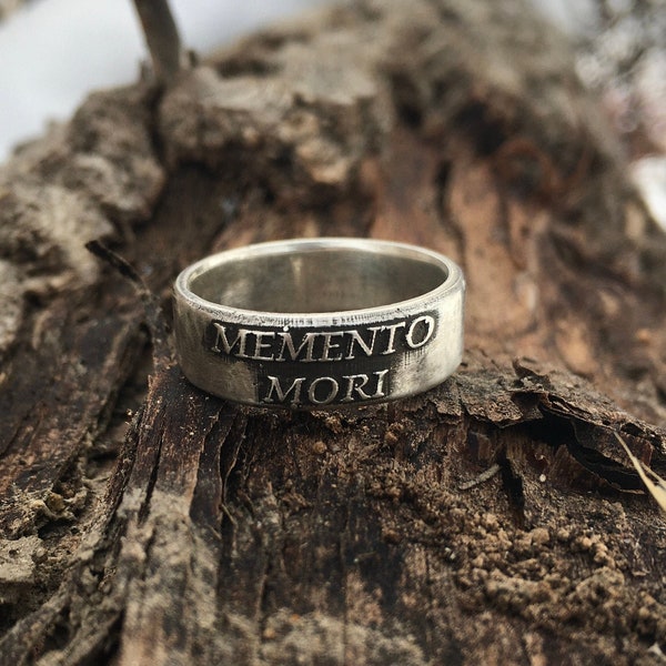 Memento Mori Sterling Silver Ring Remember Jewelry Womens Rings Mens Rings Engagement Promise Ring Jewelry Halloween Gothic