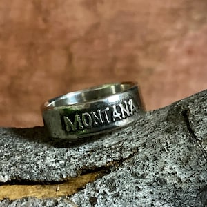 Made in Montana Ring - Sterling Silver Band -Handmade Made in Montana Ring State Jewelry Mens Ring Womens Ring Made in Montana Montana Gift