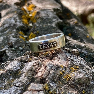 Texas Sterling Silver Ring - Rustic State Pride Jewelry