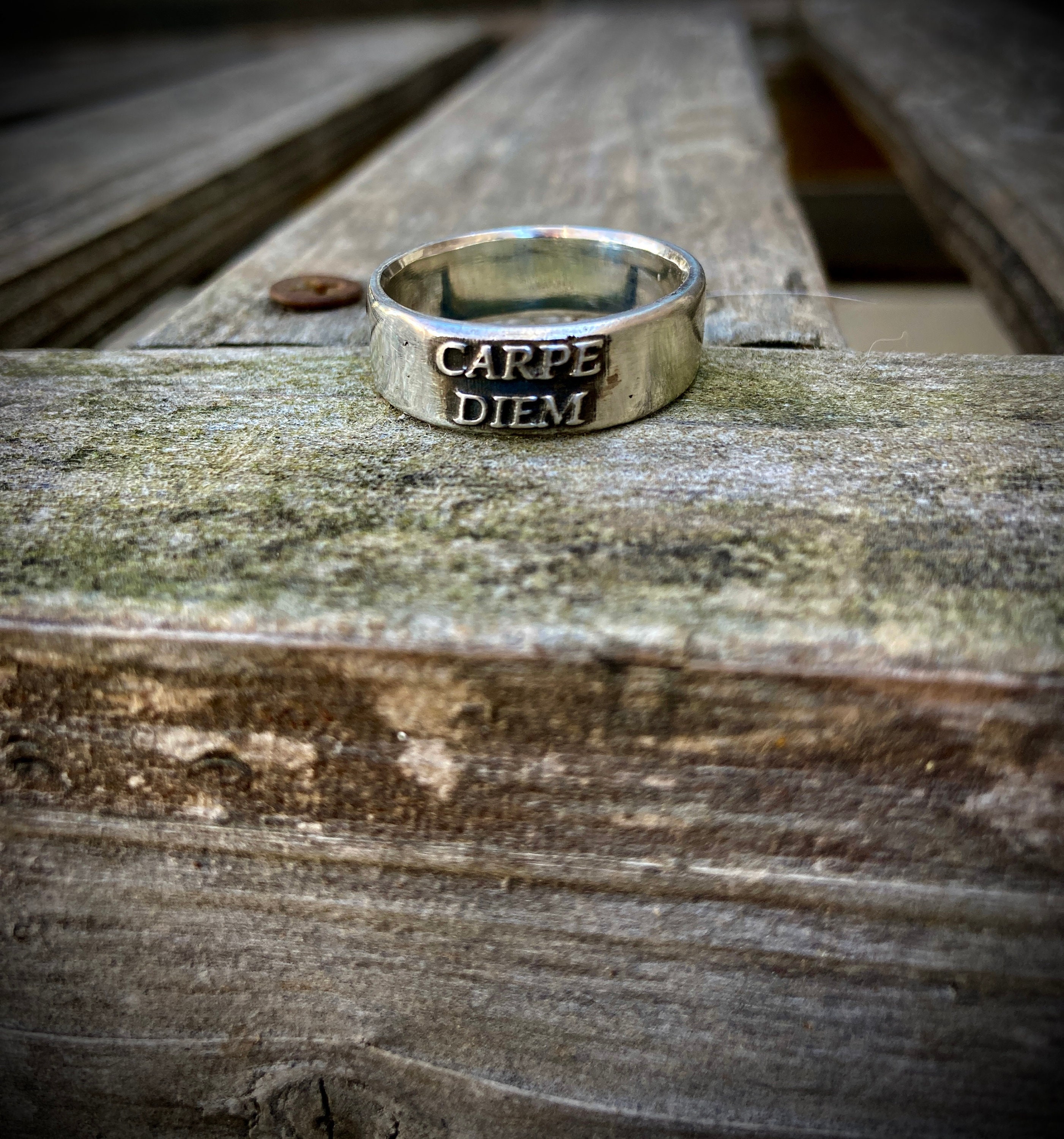 Bague Carpe Diem Bague en argent sterling Carpe Diem Bague Seize the Day Bague de fiancailles pour homme et femme Bijoux Carpe Diem Inspirer Etsy France