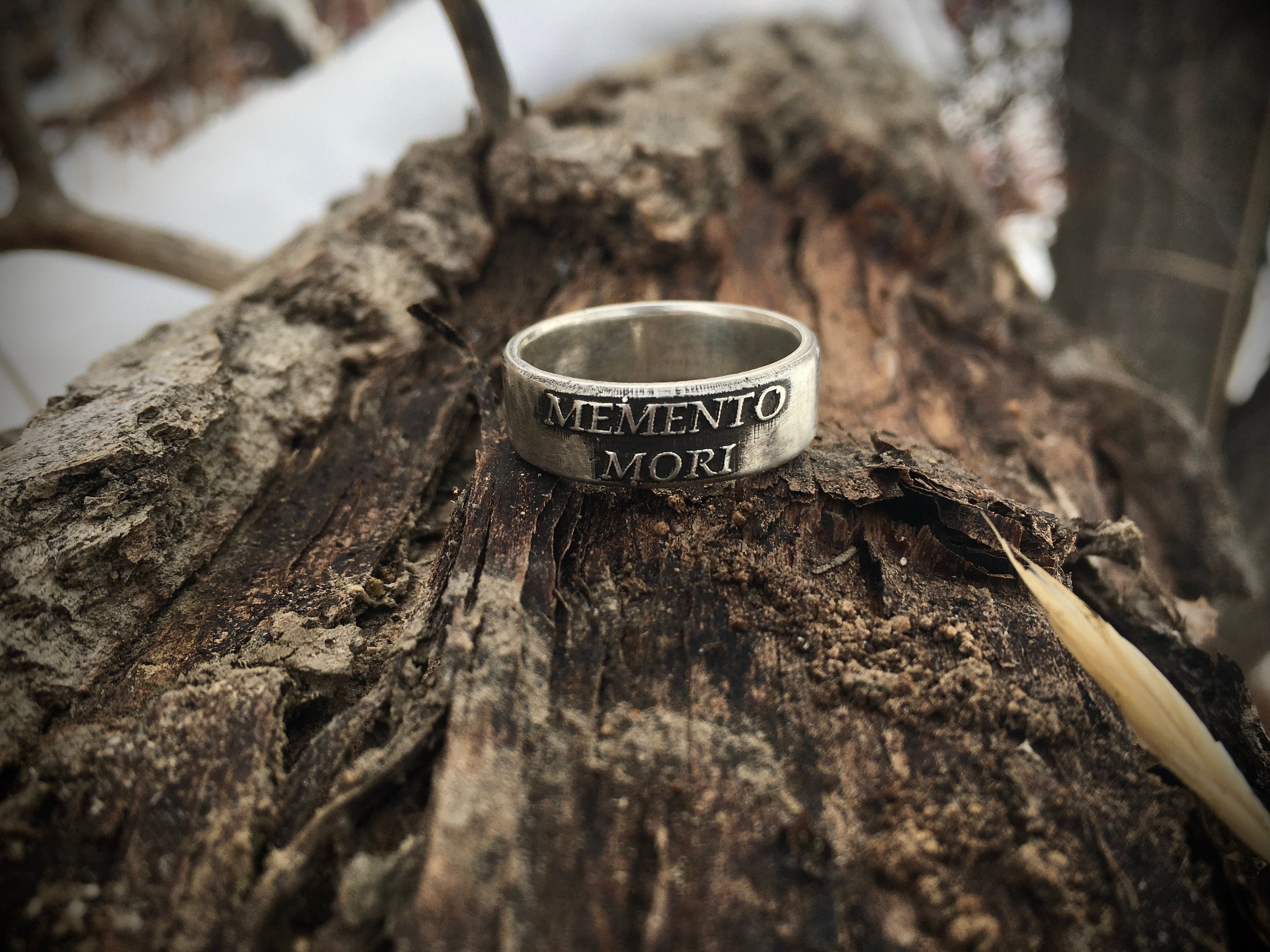 Memento Mori Ring – Sterling Silver Reminder Ring – Latin Quote 