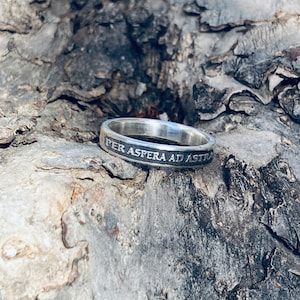 Womens per Aspera Ad Astra Ring - Through Hardships to the Stars ...