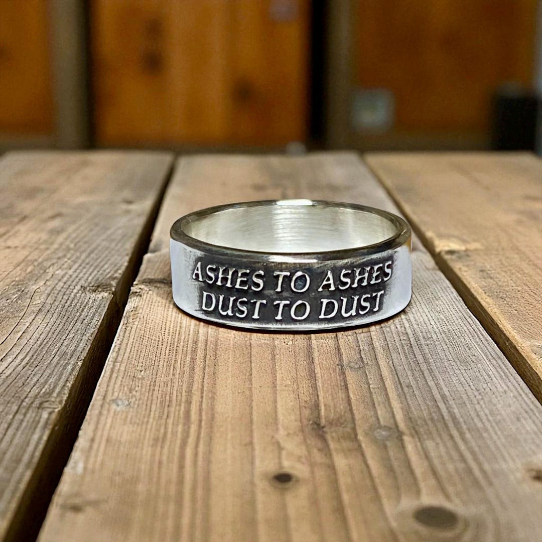 Ashes to Ashes Sterling Silver Ring - Handcrafted Memorial Band ...