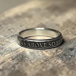 As Above So Below Sterling Silver Ring – Women’s Spiritual Jewelry, Alchemy Ring, Hermetic Symbol, Witchy Occult Gift Handmade