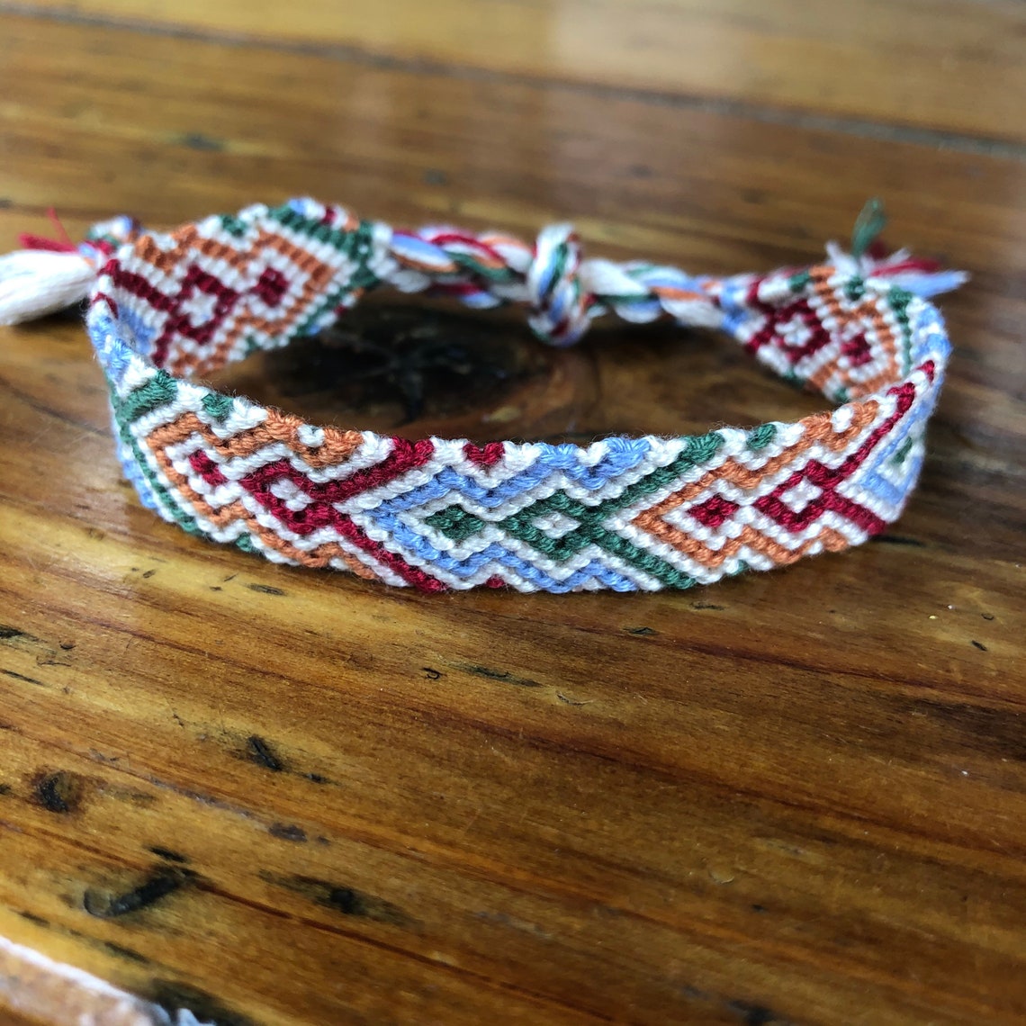 Mushroom garden knotted friendship bracelet Etsy