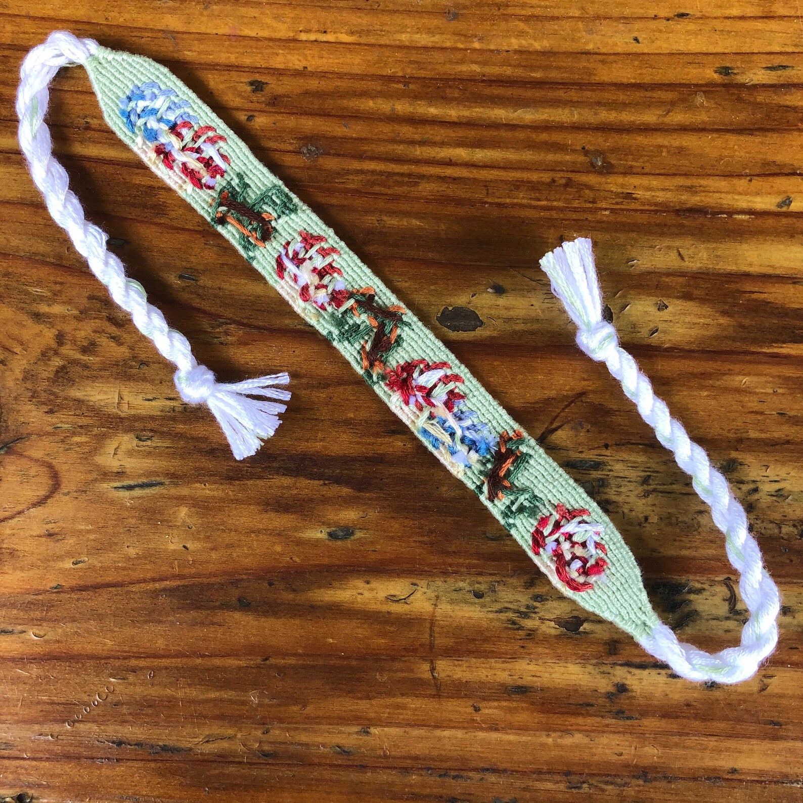Mushroom garden knotted friendship bracelet Etsy