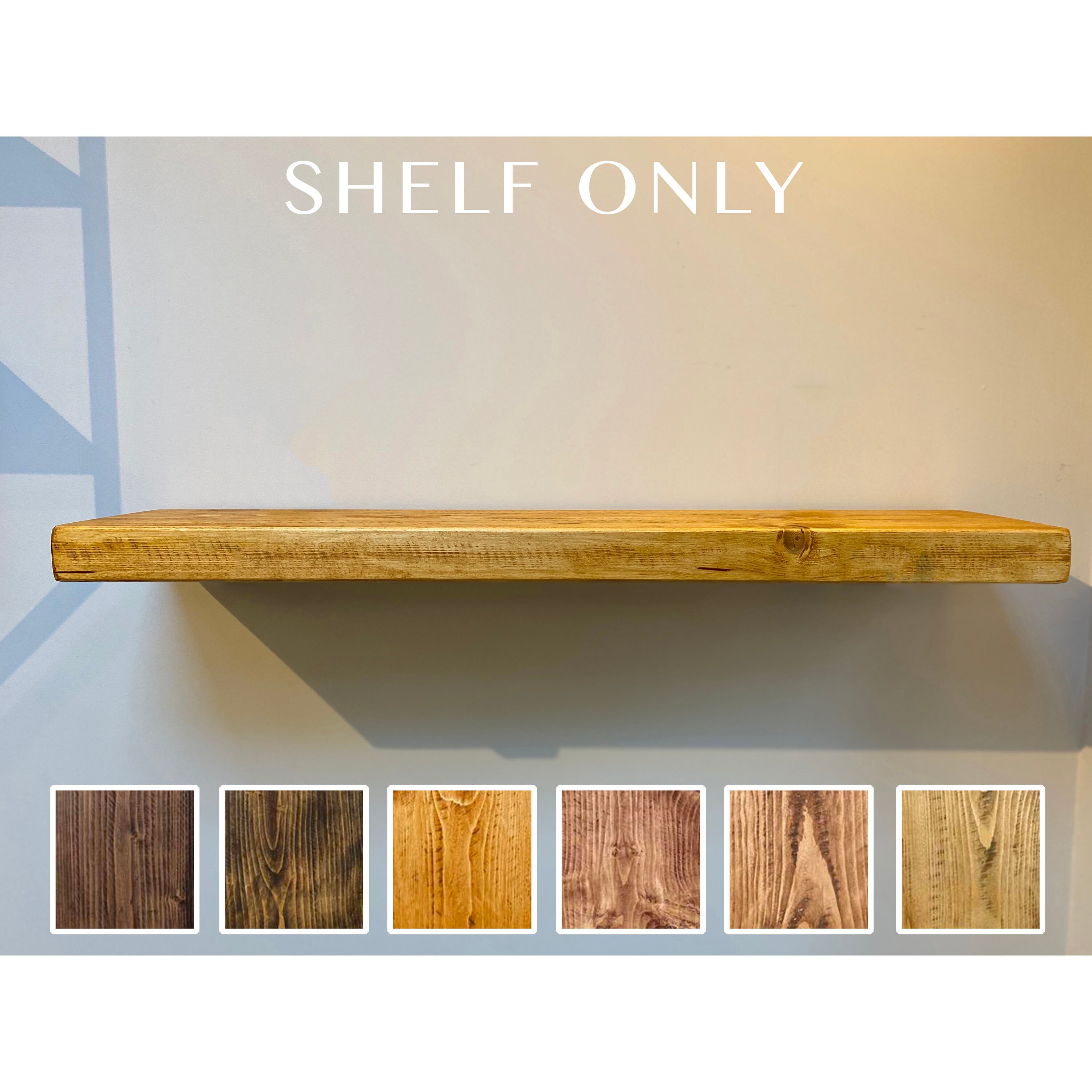 Estante de madera rústica gruesa sólo // 5cm grueso / 20cm | Etsy