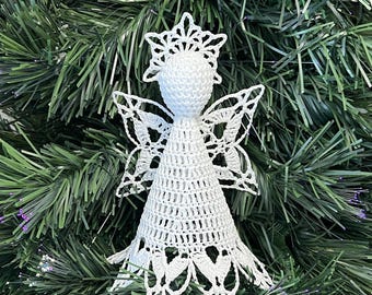 Crochet Christmas Angel: 6.5" Ornament, Décor, Gift (PDF Pattern)