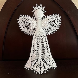Crochet Christmas Angel Tree Topper Pattern, 12&quot; (PDF Download)