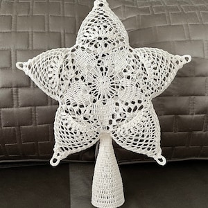 Patrón de estrella de 5 puntas para árbol de Navidad: Decoración hecha a mano (Patrón PDF)