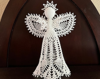 Crochet Christmas Angel Tree Topper Pattern, 12" (PDF Download)