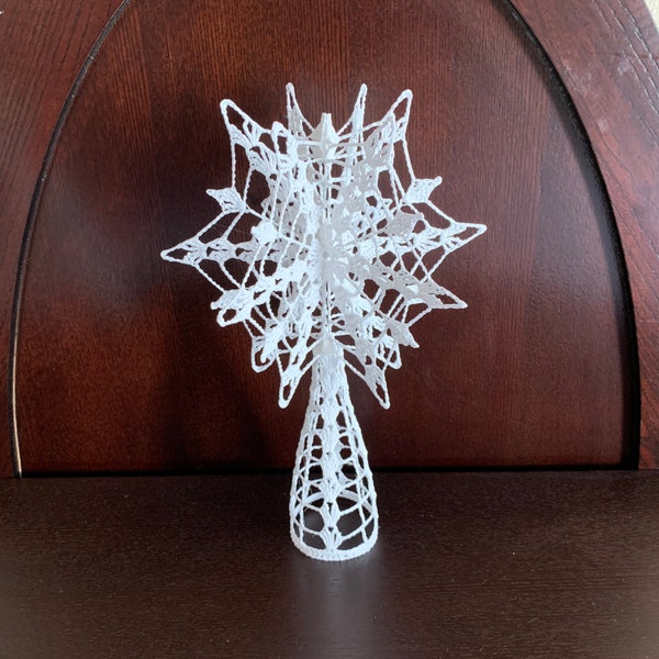 Pattern 3D Snowflake Crochet Unique Handmade Christmas Tree Topper PDF  Vintage Traditional