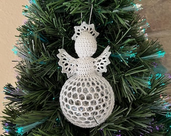 Crochet Angel Bauble Pattern: Vintage Lace Christmas Ornament (PDF Pattern)