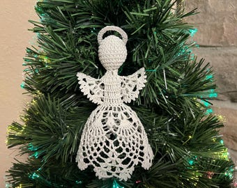 Christmas Angel Ornament, Décor, Gift; Bridal, Wedding, Birthday, Christening, Baptism Gift, Handmade Crocheted