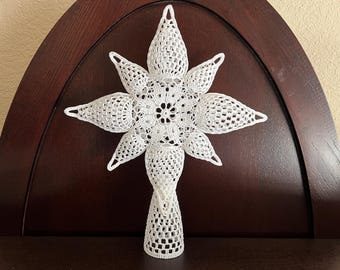 Crochet Pattern Christmas Tree Topper Bethlehem Star Unique Handmade Gift DIY Traditional Vintage Decor PDF
