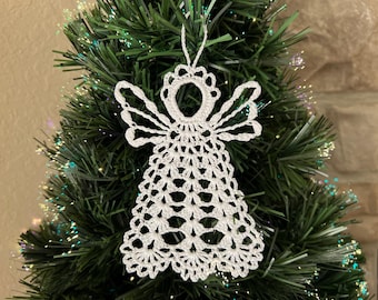 Pattern PDF Flat 2-Dimentional Angel How to Crochet Easy Tutorial Christmas Decor Christening Baptism Birthday Wedding Gift Vintage DIY