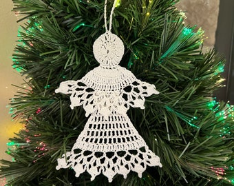 Pattern PDF Flat 2-Dimentional Angel How to Crochet Easy Tutorial Christmas Decor Christening Baptism Birthday Wedding Gift Vintage DIY