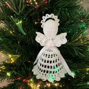 Crochet Angel Pattern Christmas Ornament Religious Gift Decor Vintage Lace Home Decoration DIY Craft PDF Step by Step