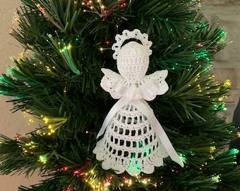 Patrón de ángel de crochet: Adorno navideño de encaje vintage (Patrón PDF)