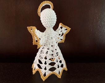 Pattern Christmas Angel PDF, Ornament, Décor, Gift; Bridal, Wedding, Birthday, Christening, Baptism Gift, Handmade Crocheted