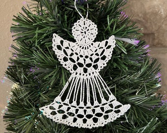 Pattern PDF Flat 2-Dimentional Angel How to Crochet Easy Tutorial Christmas Decor Christening Baptism Birthday Wedding Gift Vintage DIY