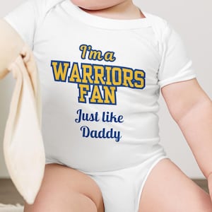 Baby Romper & Toddler Tee Personalized Basketball Gift | NBA Golden State Warriors Team Inspired Fan Clothing | Custom Present Onesie Shirt