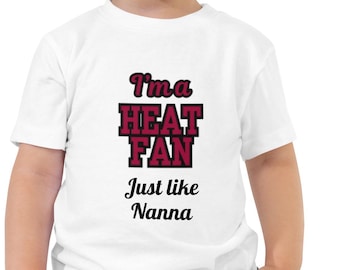 Baby Romper & Toddler Tee Personalizowany prezent koszykarski | Ubrania dla fanów NBA Miami Heat Team Inspired | Spersonalizowany prezent Onesie Shirt