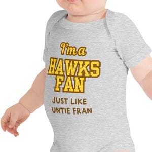 Baby Romper & Toddler Tee Personalised | AFL Hawthorn Hawks Inspired Fan Gift | Custom Name Design for Newborn or Toddler | Footy Gift
