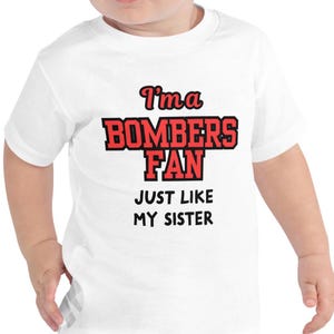 Baby Romper & Toddler Tee Personalised | AFL Essendon Bombers Inspired Fan Gift | Custom Name Design for Newborn or Toddler | Footy Gift