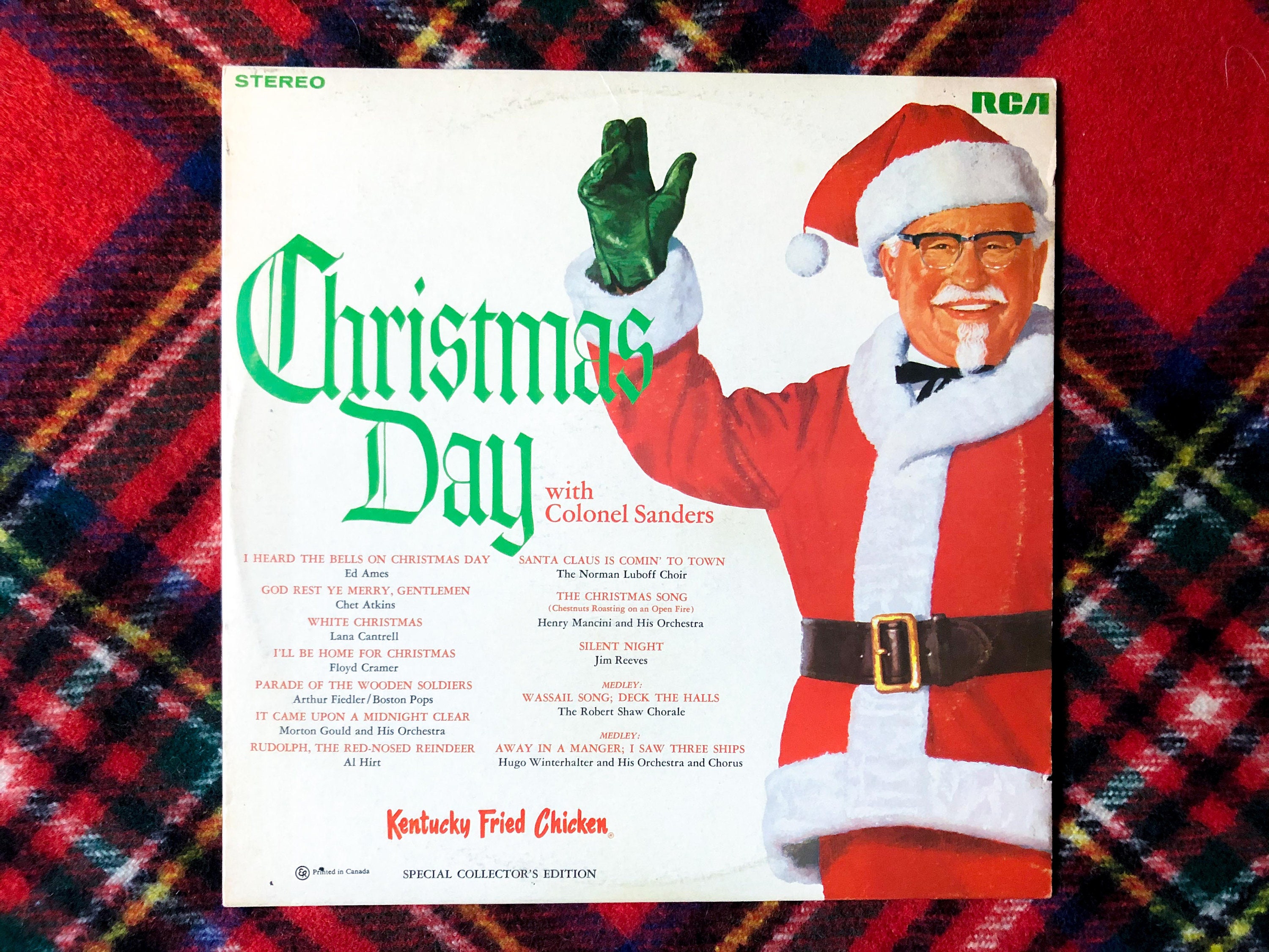 Kfc 5 Dollar Christmas Colonel 2022 Christmas Day With Colonel Sanders Kfc Vinyl Record Rare 60S | Etsy Canada