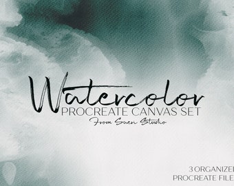 Zestaw 3 realistycznych płócien akwarelowych do programu Procreate // Zestaw 3 płócien akwarelowych do programu Procreate // Bonus w postaci tła z licencją komercyjną!