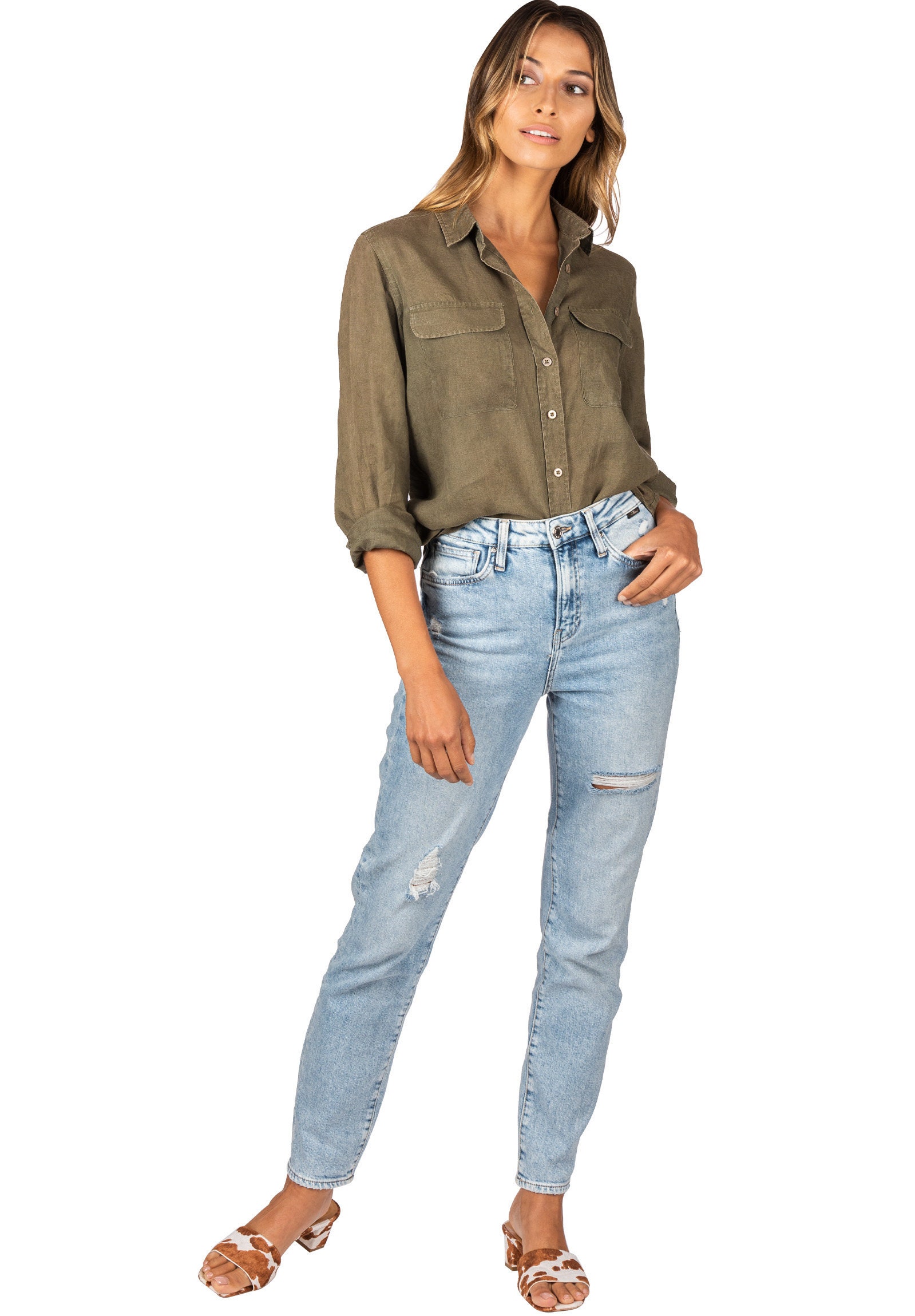 Linen Shirt Women Green Linen Shirt 100 Linen Linen Etsy