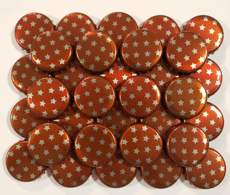100 Red Beer Bottle Caps Stars Smirnoff Etsy