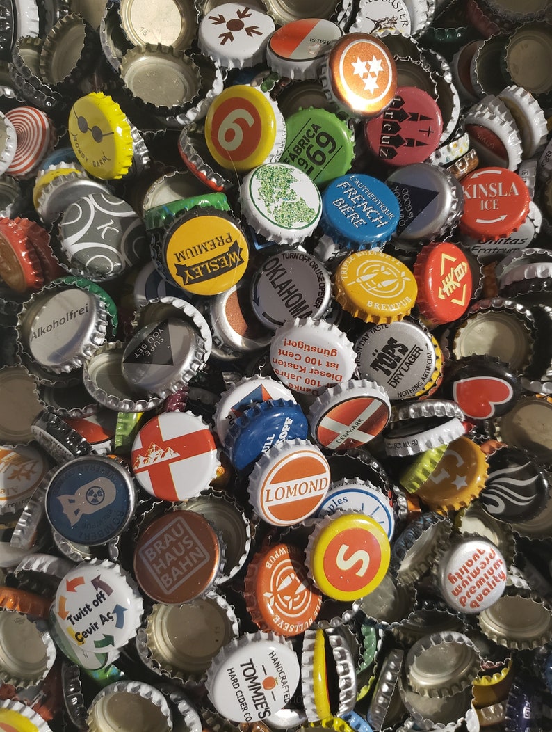 Mixed Beer Bottle Caps 500 Brands BEST MIX Zero Defects Etsy