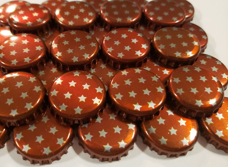 100 Red Beer Bottle Caps Stars Smirnoff Etsy