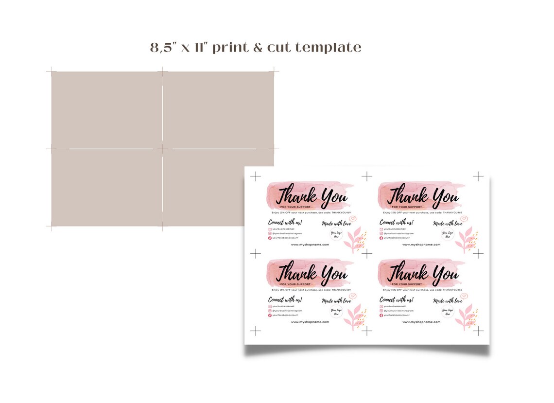INSTANT DOWNLOAD Editable and Printable Thank You for Your Order ...