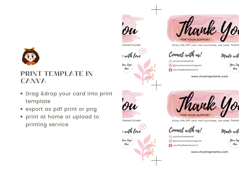 INSTANT DOWNLOAD Editable and Printable Thank You for Your Order ...
