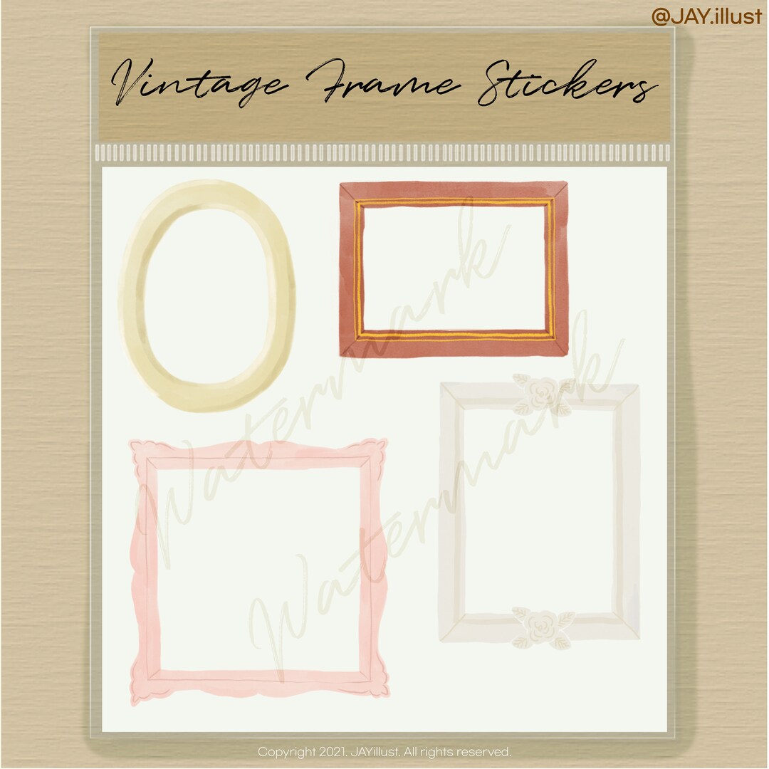 Note Book Sticker Frame Vintage Frame Sticker Digital Sticker Goodnotes Notability - Etsy