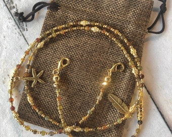 Face Mask Chain Holder, Mask Chain Holder, Face Mask Chain Gold, Face Mask Holder, Face Mask Chain Beaded, Beaded Face Mask Holder