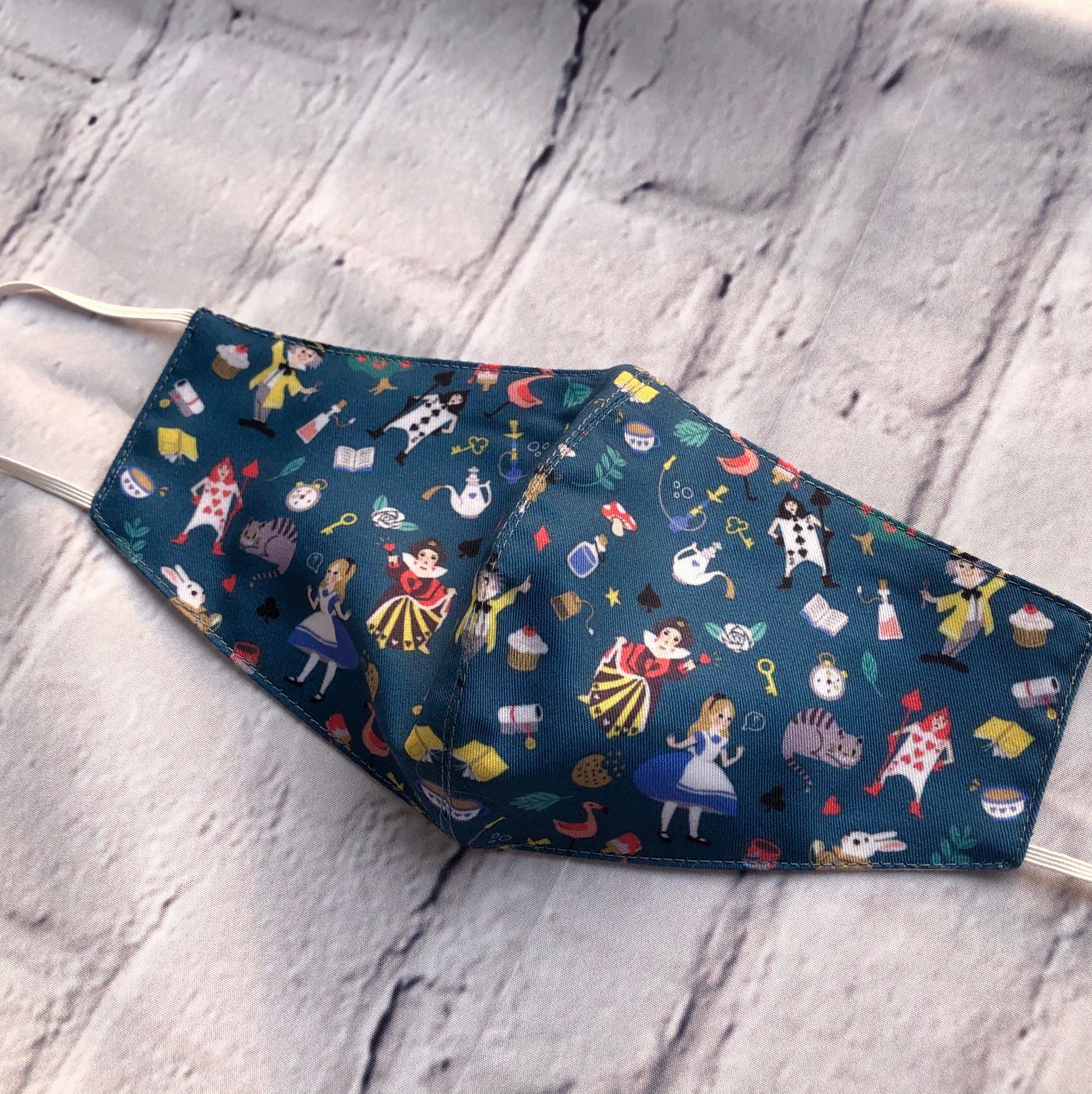 Alice in Wonderland Face Mask Disney Cotton Face Mask Cotton Etsy