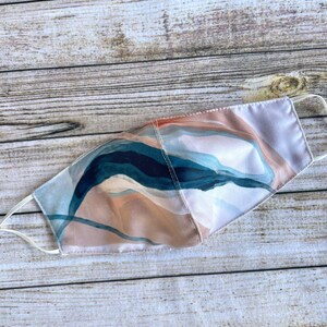 Abstract Face Mask, Watercolor Face Mask, Face Mask with Filter Pocket, Spring Face Mask, Cotton Face Mask, Adjustable Face Mask, Soft