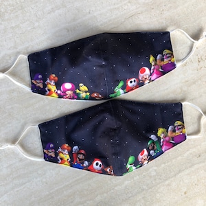 Nintendo Face Mask, Super Mario Bros Face Mask, Yoshi Face Mask, Toad Face Mask, Mario Face Mask, Luigi Face Mask, Reusable Face Mask