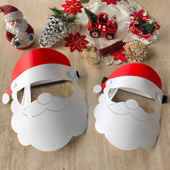 Santa Face Shield Holiday Face Shield Christmas Face Etsy